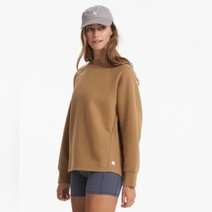 Vuori Women's Restore Oversized Crewneck Pullover Sweatshirt in Camel